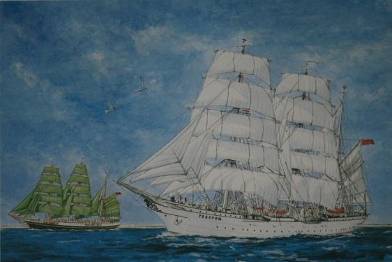 Bark Tovarish & Alexander von Humboldt, ansichtkaart